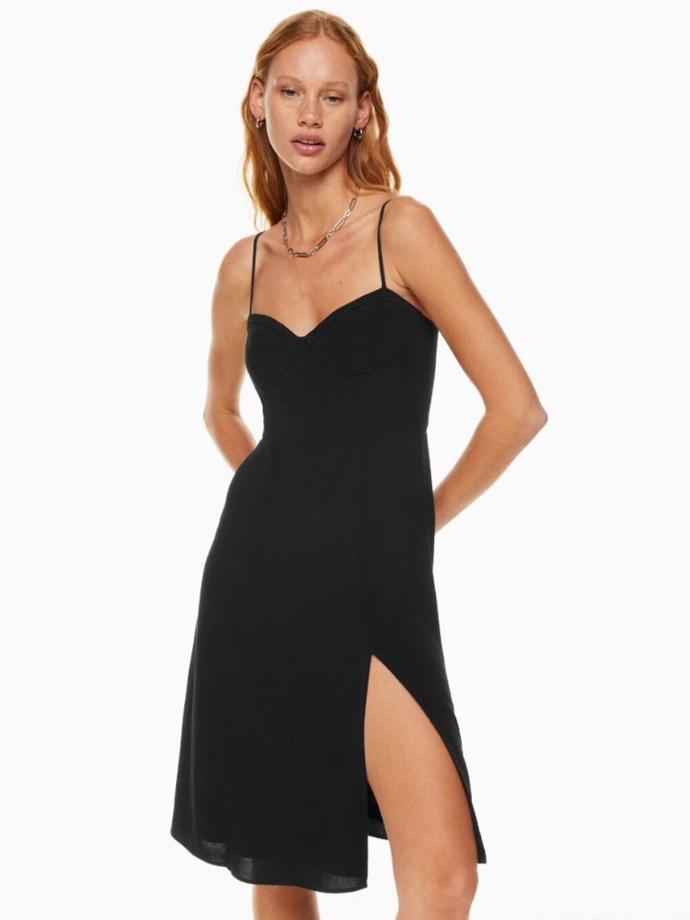 Aritzia Sunday Best Viola Bustier Midi Dress Black